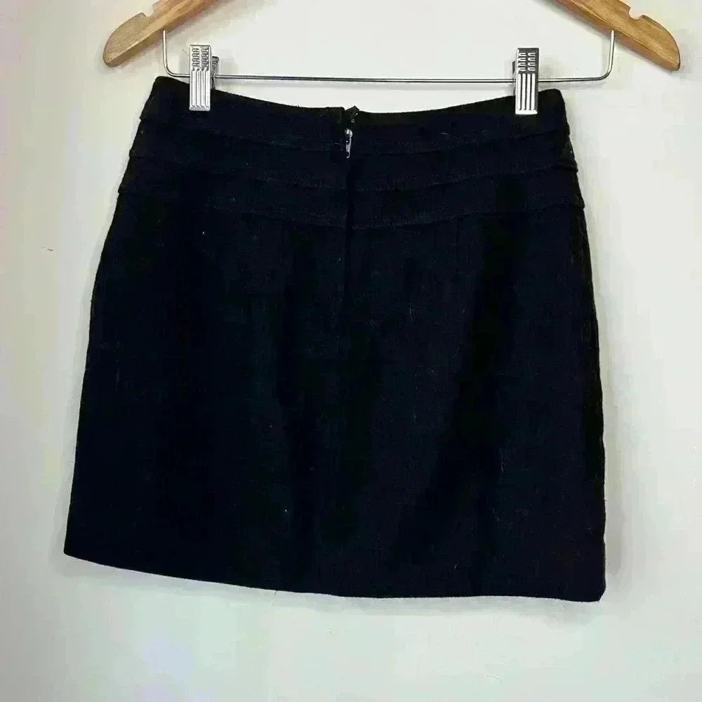 H&M Women’s Black Office Work Stylish Wool  Timeless Skirt 4 Small - Picture 6 of 11
